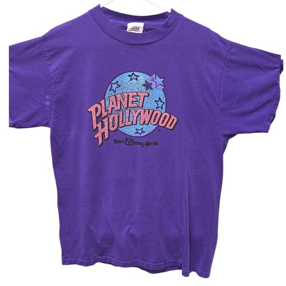 planet hollywood Tops - Vintage Planet Hollywood Walt Disney World TShirt Purple Mens Medium Made in USA